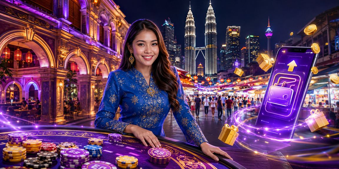 Proses deposit dalam talian big4 oleh pengguna berbaju kurung di Kuala Lumpur